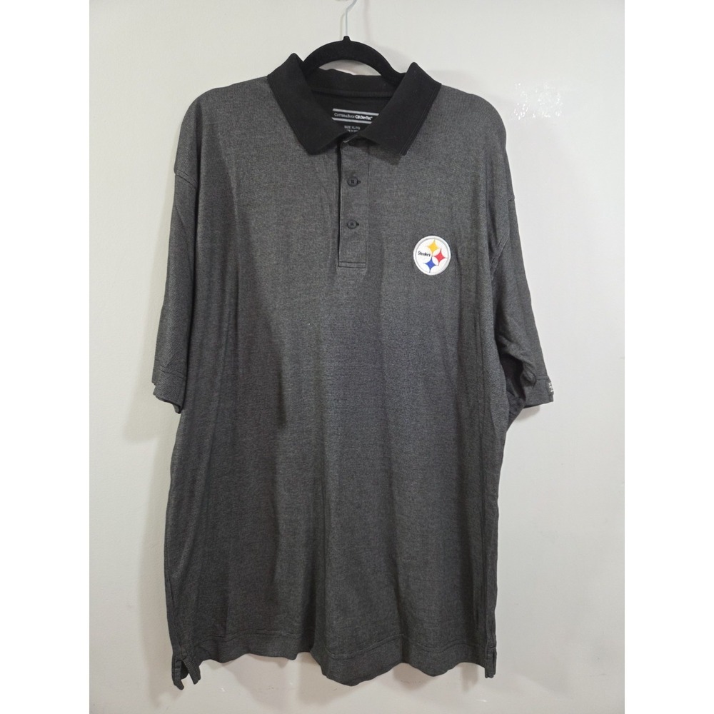 Pittsburgh Steelers NFL Cutter&Buck DryTec Gray Black‎ Polo XL